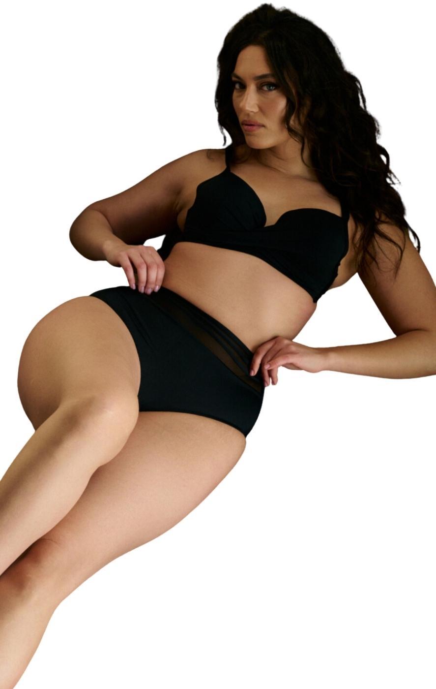  Plus Size Bikini Palm Beach - Μαύρο - LC665-Μαύρο-85D-XL 2025